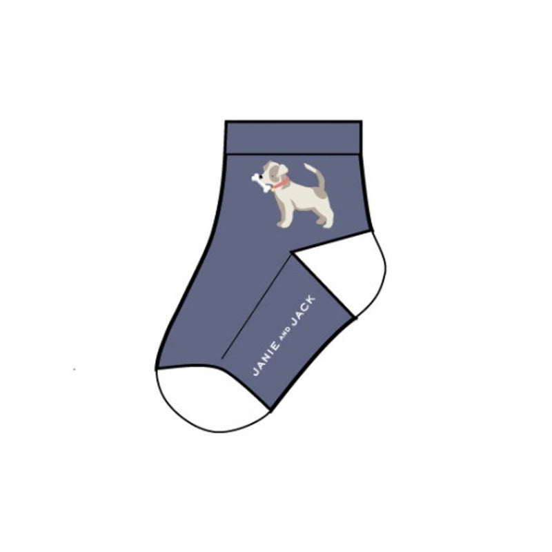 Janie and Jack - B X Blue Dog Icon Sock Sp1