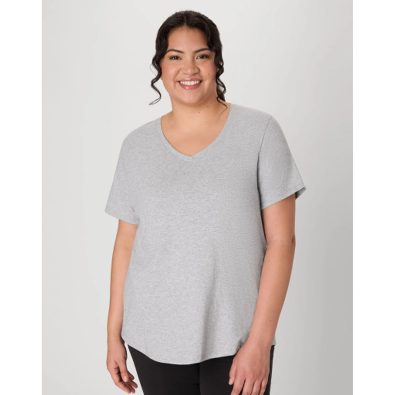 Hanes - Womens Just My Size Cotton Jersey Short Sleeve V-Neck T-Shirt (Plus Size)