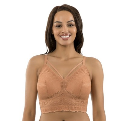 Parfait - Womens Mia Lace Wire-Free Padded Lace Bralette - Cork
