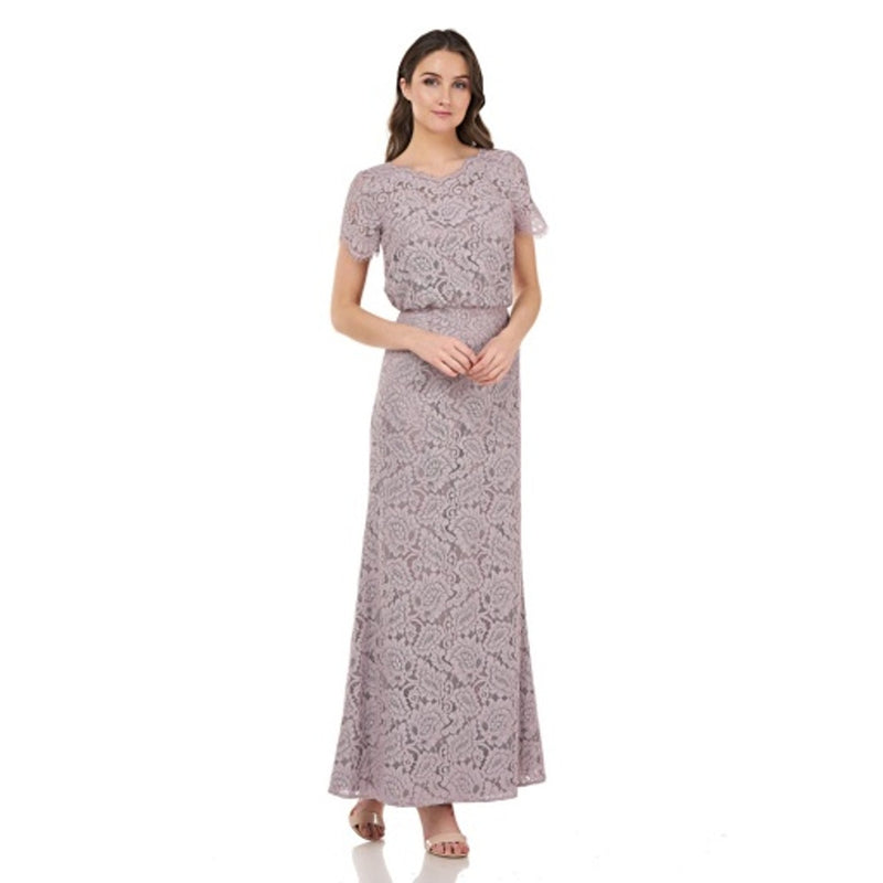 JS Collections - Womens Panel Lace a-Line Gown