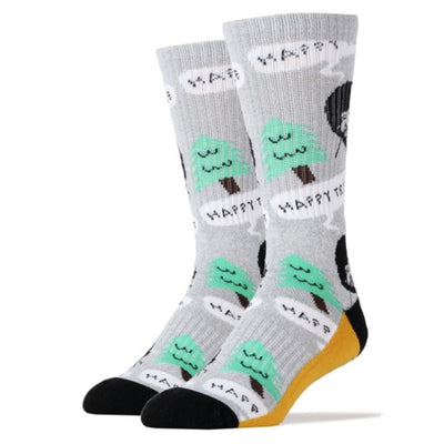 Oooh Yeah - Mens Athletic Crew Bob Ross Happy Tree Grey