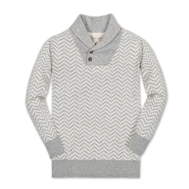 Hope & Henry - Boys Organic Intarsia Shawl Collar Sweater