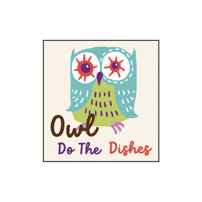 Little Blue House - Unisex Owl Do the Dishes Eco Dishcloth