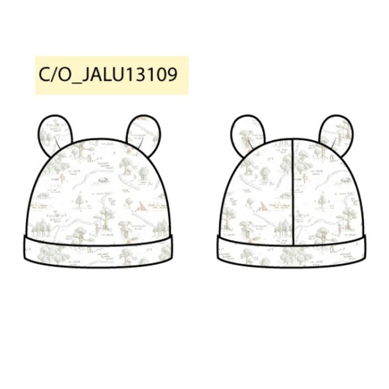 Janie and Jack - Baby U K Multi Pooh Map Toile Bear Ears Knit Cap Sp Disney Pooh
