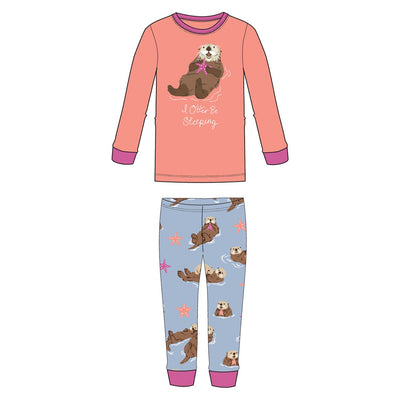 Little Blue House - Happy Otters Kids Pajama Set