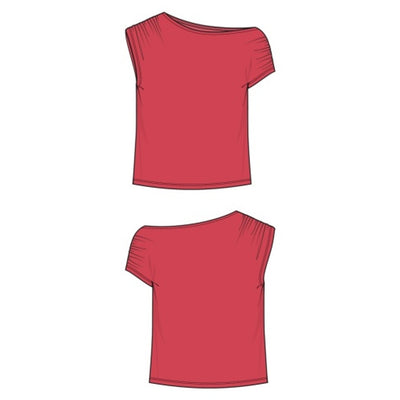 Liverpool Los Angeles - Womens Short Slv Asym Off-Shoulder Knit Top