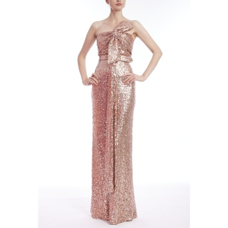 Badgley Mischka - Womens Strapless Seq Bow