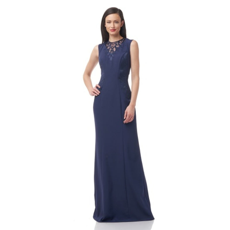 JS Collections - Womens Murni Jewel Neck Mermaid Gown