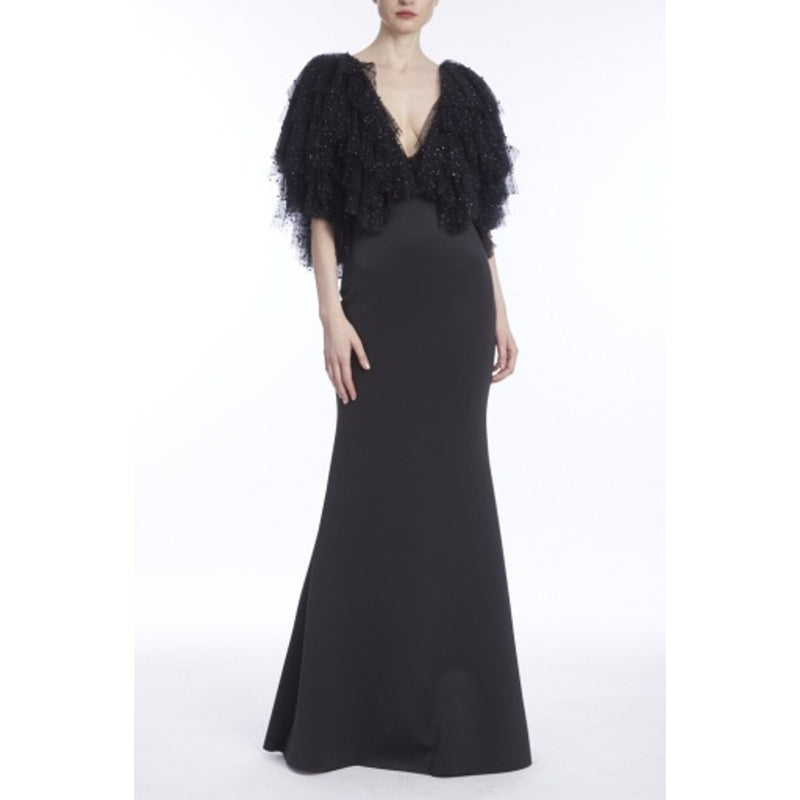Badgley Mischka - Womens Rffl Crystal V Nk