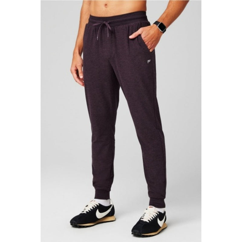 Fabletics - Mens the Cloud Jersey Jogger - Deep Plum Heather