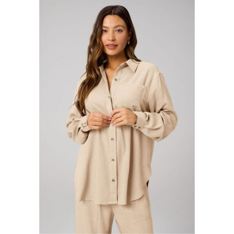 Fabletics - Womens Lifestyle Linen Oversized Button-Up Shirt