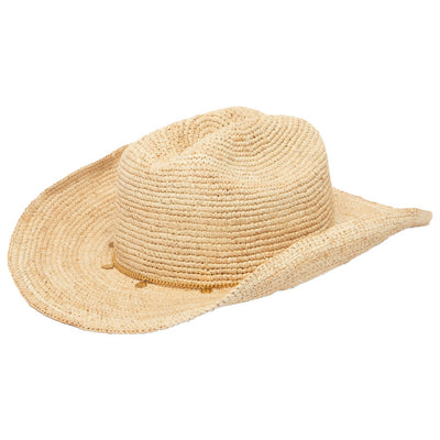 San Diego Hat Company - Ines Womens Crochet Raffia Cattlemans Crease