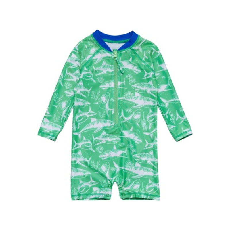 Snapper Rock - Boys Between the Fins Long Sleeve Sunsuit