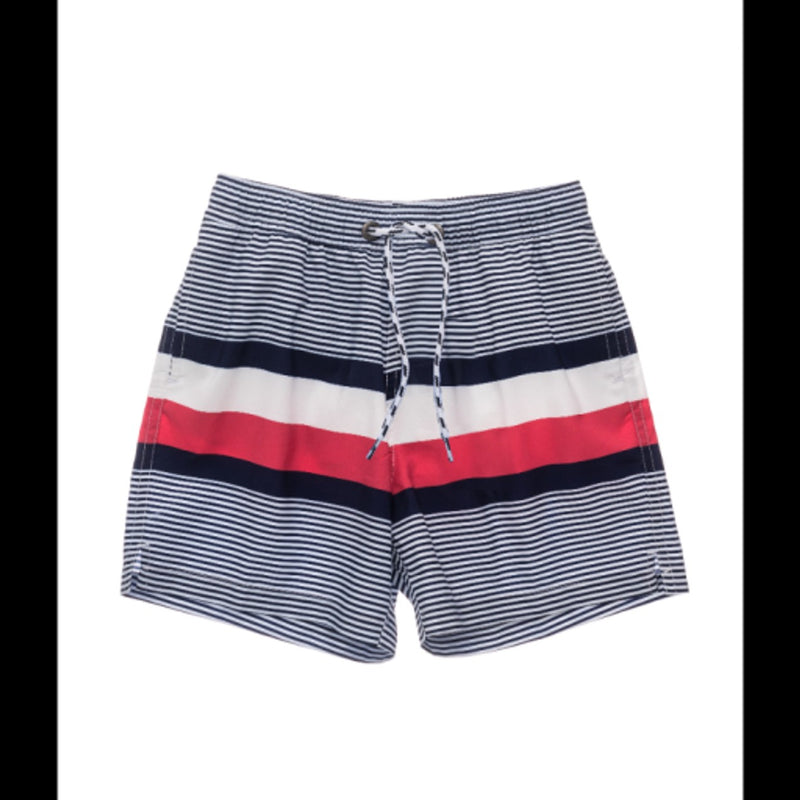 Snapper Rock - Boys Navy Contrast Stripe Volley Board Short