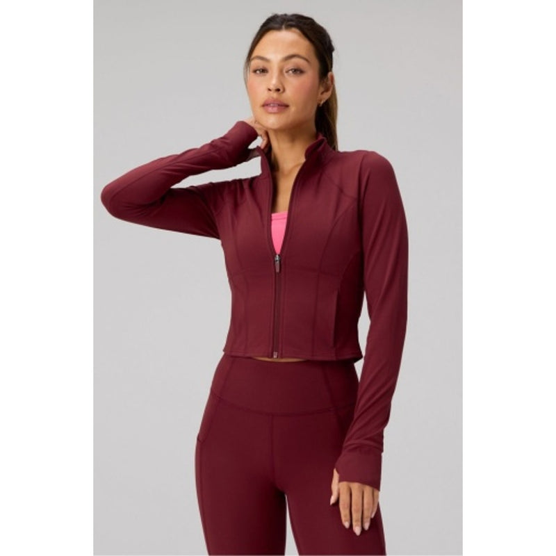Fabletics - Womens Perfect Storm Cropped Train Jacket - Spice