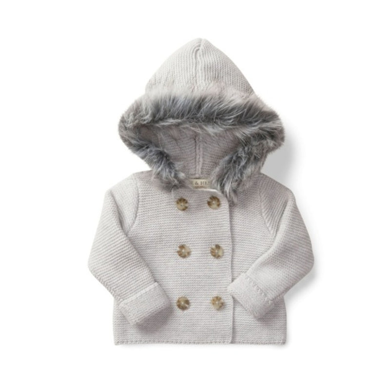 Hope & Henry - Baby Faux Fur Hooded Sweater