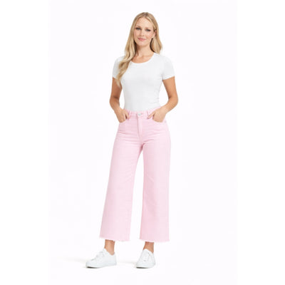 1822 Denim - Womens 28" Mid-Rise Slim Wide Leg with Raw Hem
