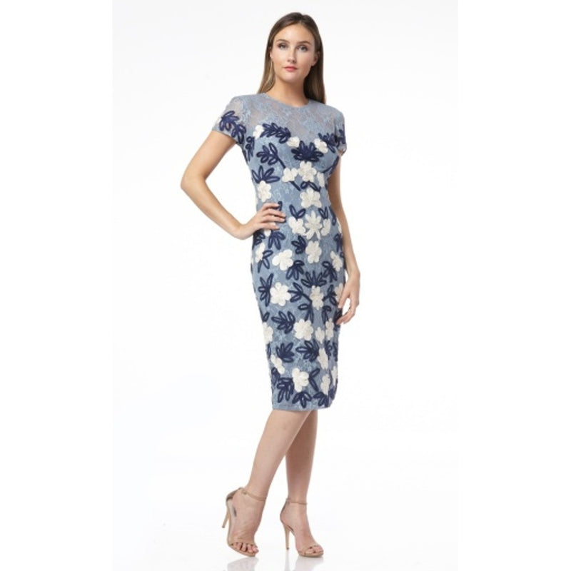 JS Collections - Womens Two Tone Soutache Jewel Dress