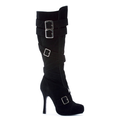 Ellie Shoes - 4" Microfiber Knee High Boot with Buckles