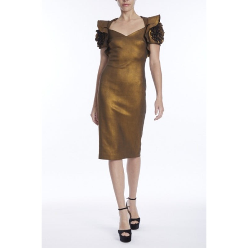 Badgley Mischka - Womens Foil Floral Slv