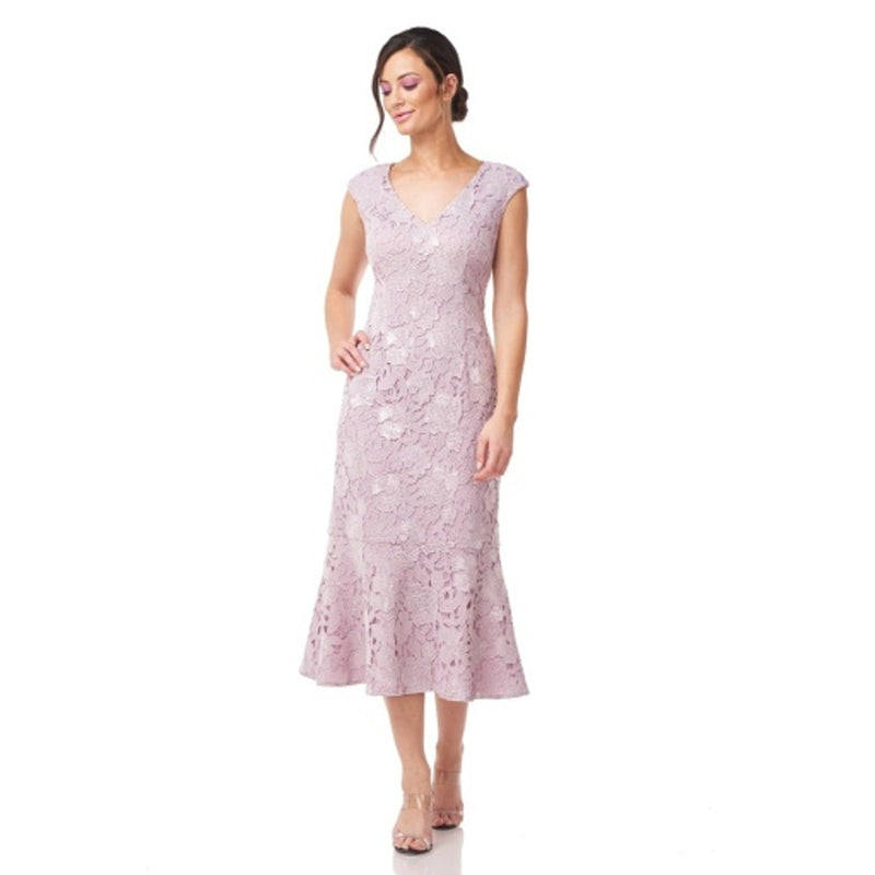 JS Collections - Womens Mina V-Neck Midi Dress