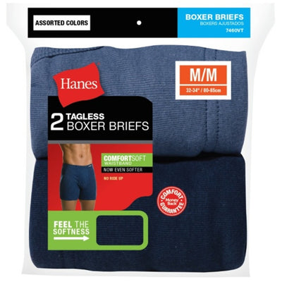Hanes - Mens Tagless Boxer Briefs with Comfortsoft Waistband 2-Pack