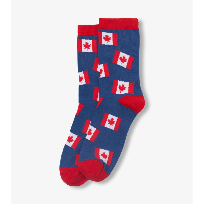 Little Blue House - Canada Flags Womens Crew Sock