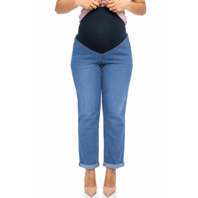 1822 Denim - Womens Maternity 28" Boyfriend Jean with Bellyband