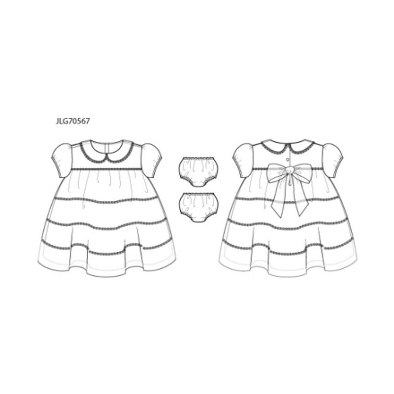 Janie and Jack - Baby G with White Organza Collar Short Sleeve Dress Spocc