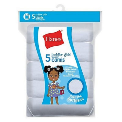 Hanes - Girls Toddler Girls' Knit Cami White 5-Pack