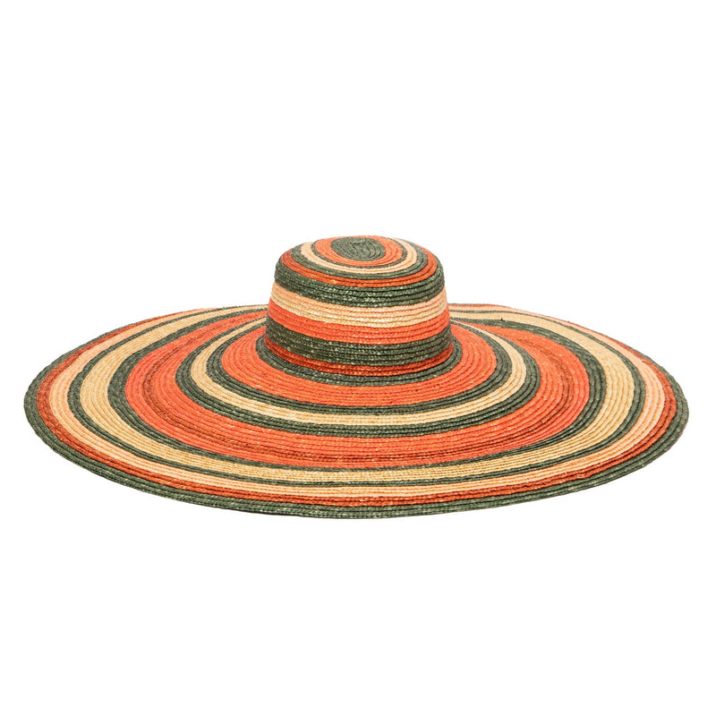 San Diego Hat Company - Womens Wheat Straw Stripe Wide Brim