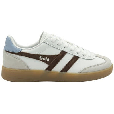 Gola - Womens Viper Leather Sneakers - White/Dark Brown/Air/Gum