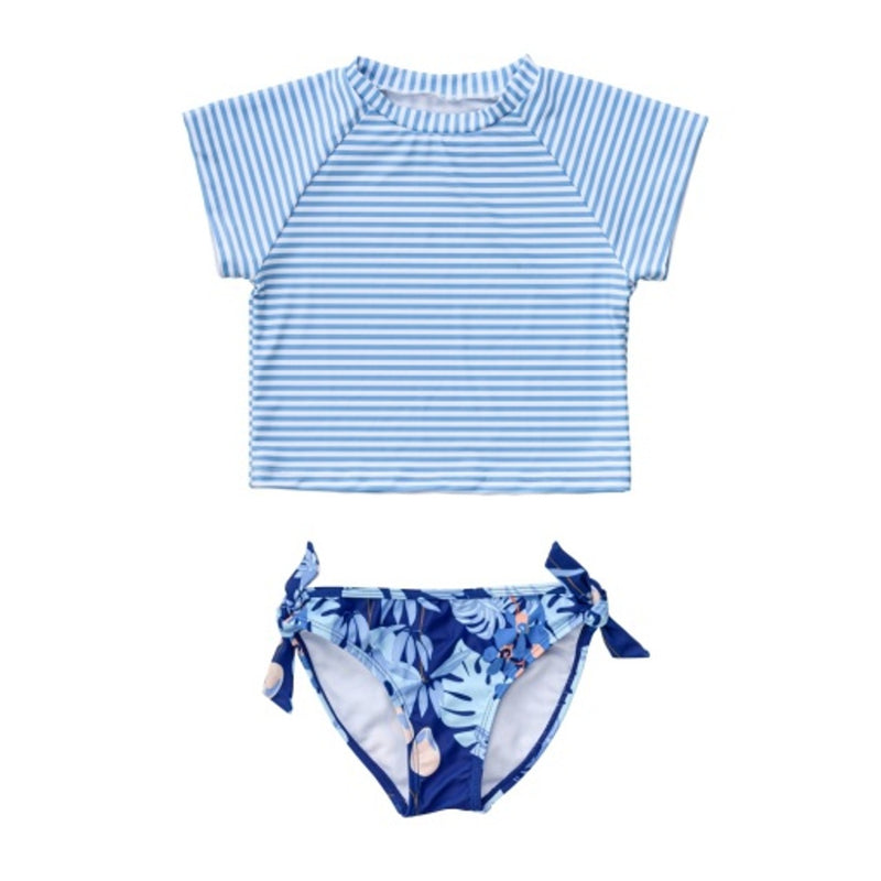 Snapper Rock - Girls Mango Tango Sustainable Crop Short Sleeve Rash Top Set