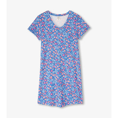 Little Blue House - Unisex Garden Flowers Short Sleeve Night Dress in a Bag