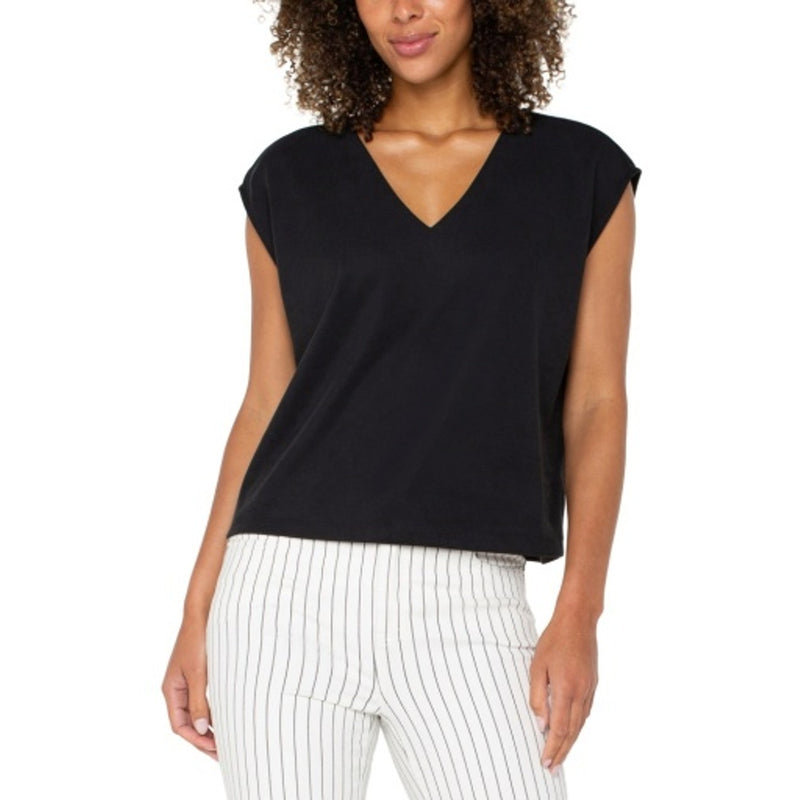 Liverpool Los Angeles - Womens Dolman Slve V Neck Top