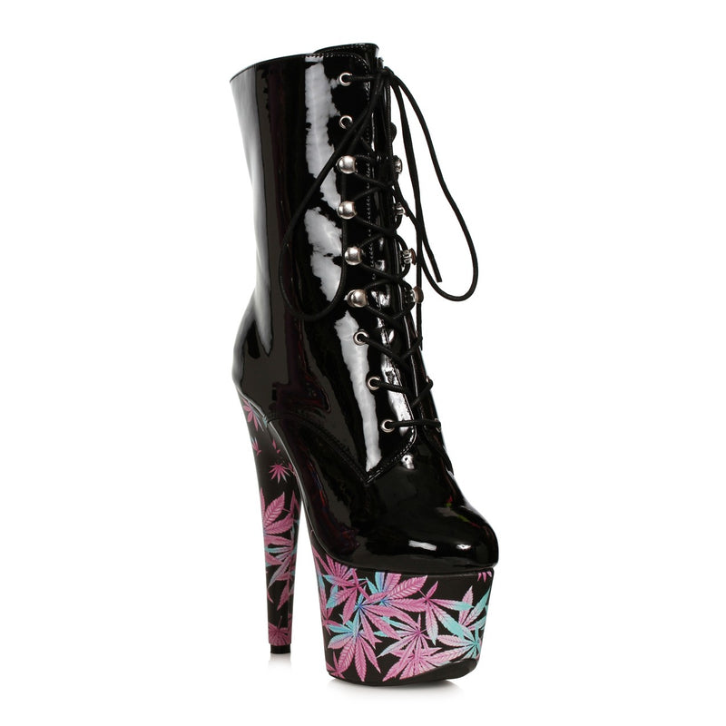 Ellie Shoes - 7" Stiletto Lace Up with Print Wrapped Platform