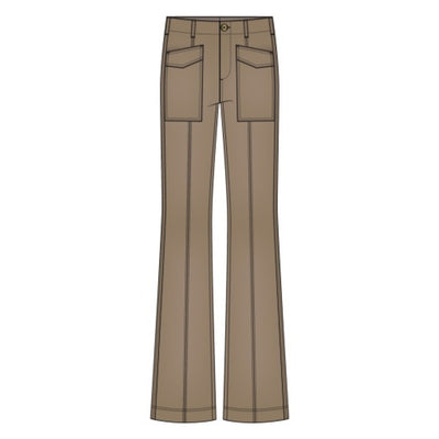 Liverpool Los Angeles - Womens Hr Flare with Patch Front Pockets 30" Ins