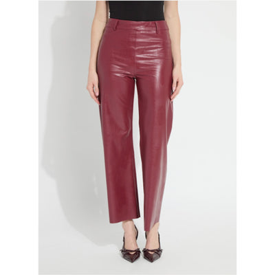 Lysse - Womens Hi Waist Vegan Leather Wide Leg
