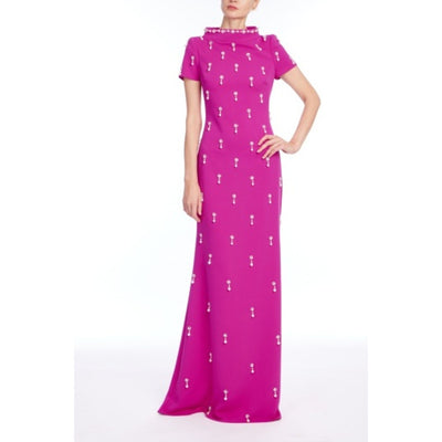 Badgley Mischka - Womens Cap Slv Bead Gown