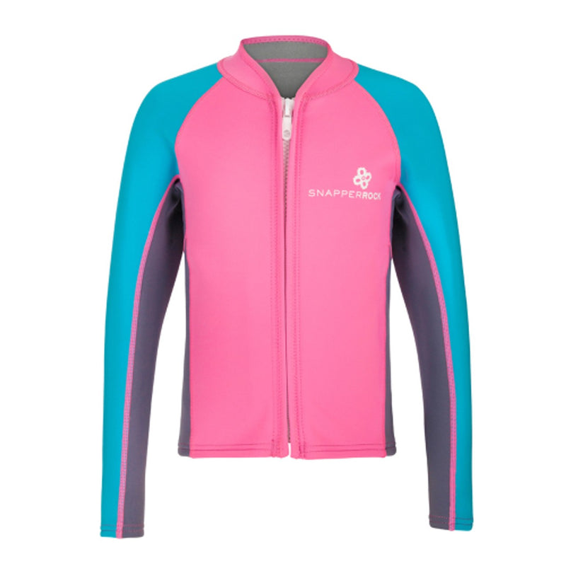 Snapper Rock - Girls Neoprene Wetsuit Top Long Sleeve Aqua