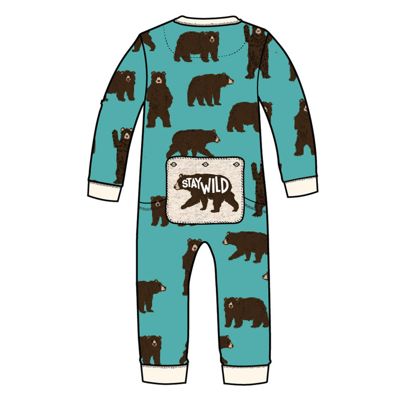 Little Blue House - Brown Bears Kids Union Suit