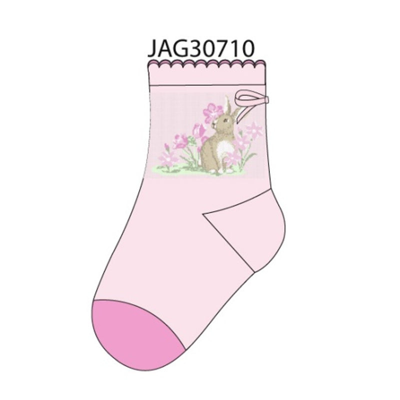 Janie and Jack - Kids G Pnk Bunny Sock E1