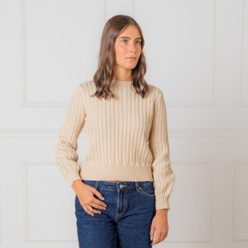 Hope & Henry - Womens Organic Cable Sweater