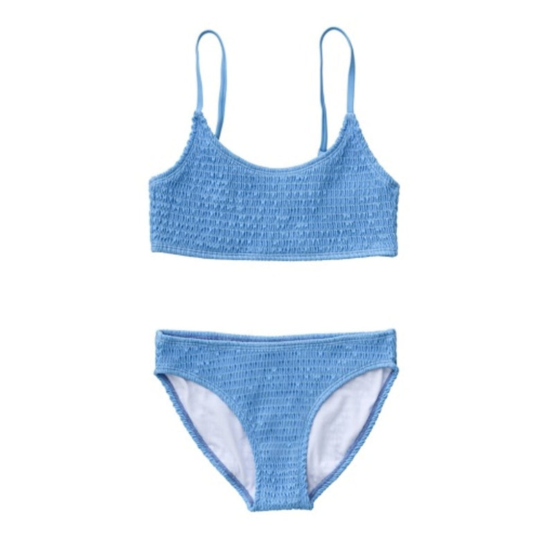 Snapper Rock - Girls Powder Blue Sustainable Shirred Bikini