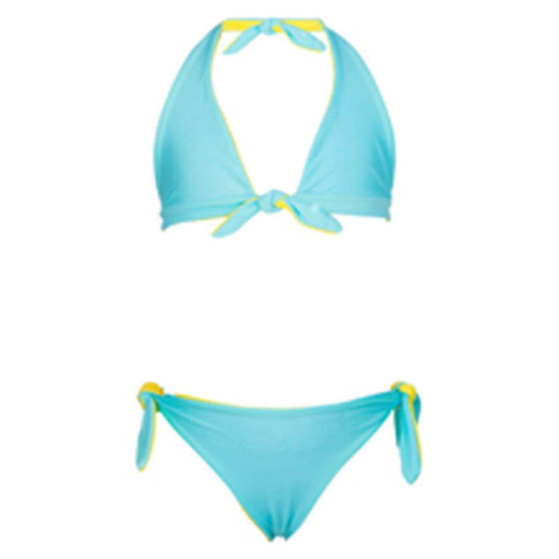 Snapper Rock - Girls Aqua/Yellow Reversible Bikini