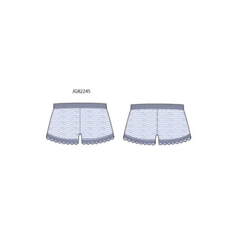 Janie and Jack - Girls S Es Blu Wavy Swtr Short Sp2