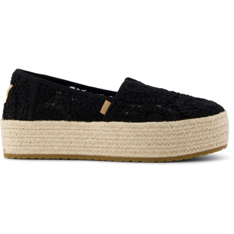 TOMS - Womens Valencia Espadrille - Black Crochet Lace