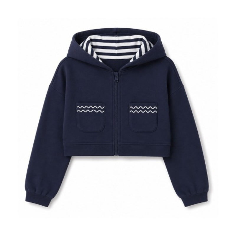Hope & Henry - Girls Organic Fleece Full Zip Hoodie