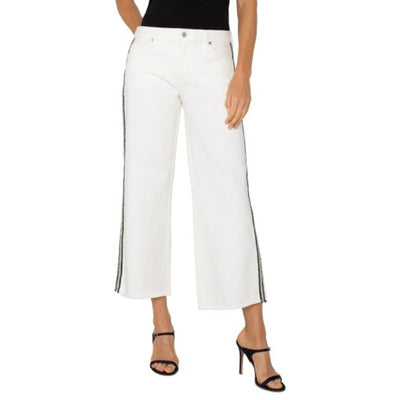 Liverpool Los Angeles - Womens Stride High Rise Crop Wide with Fray Hem 26" in