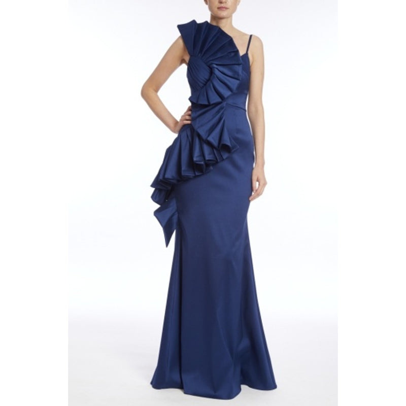 Badgley Mischka - Womens Pleated Swirl Gown